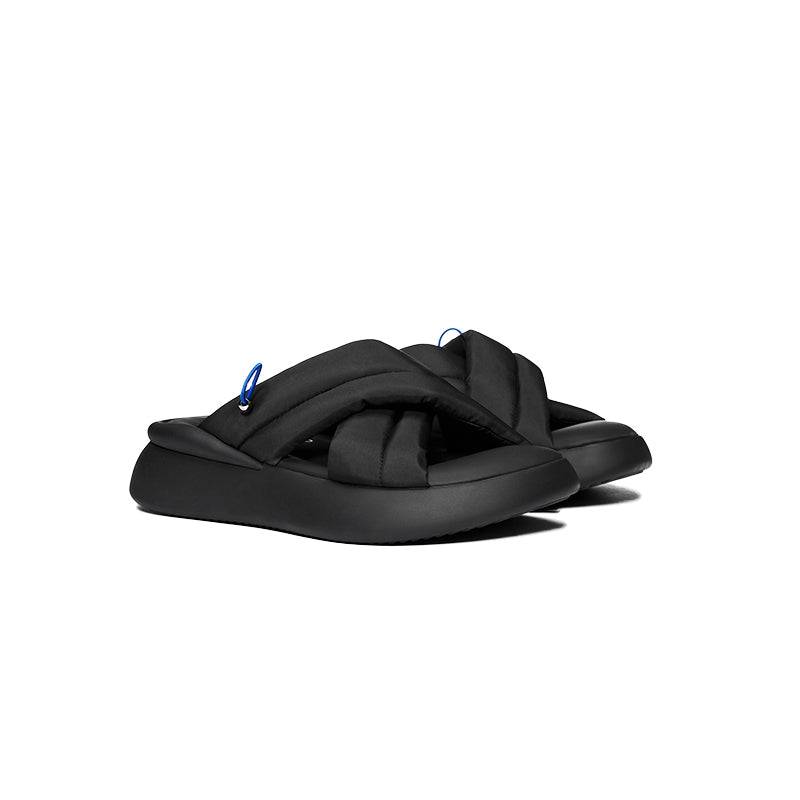 Lost In Echo Cross Strap Pump Slipper Black