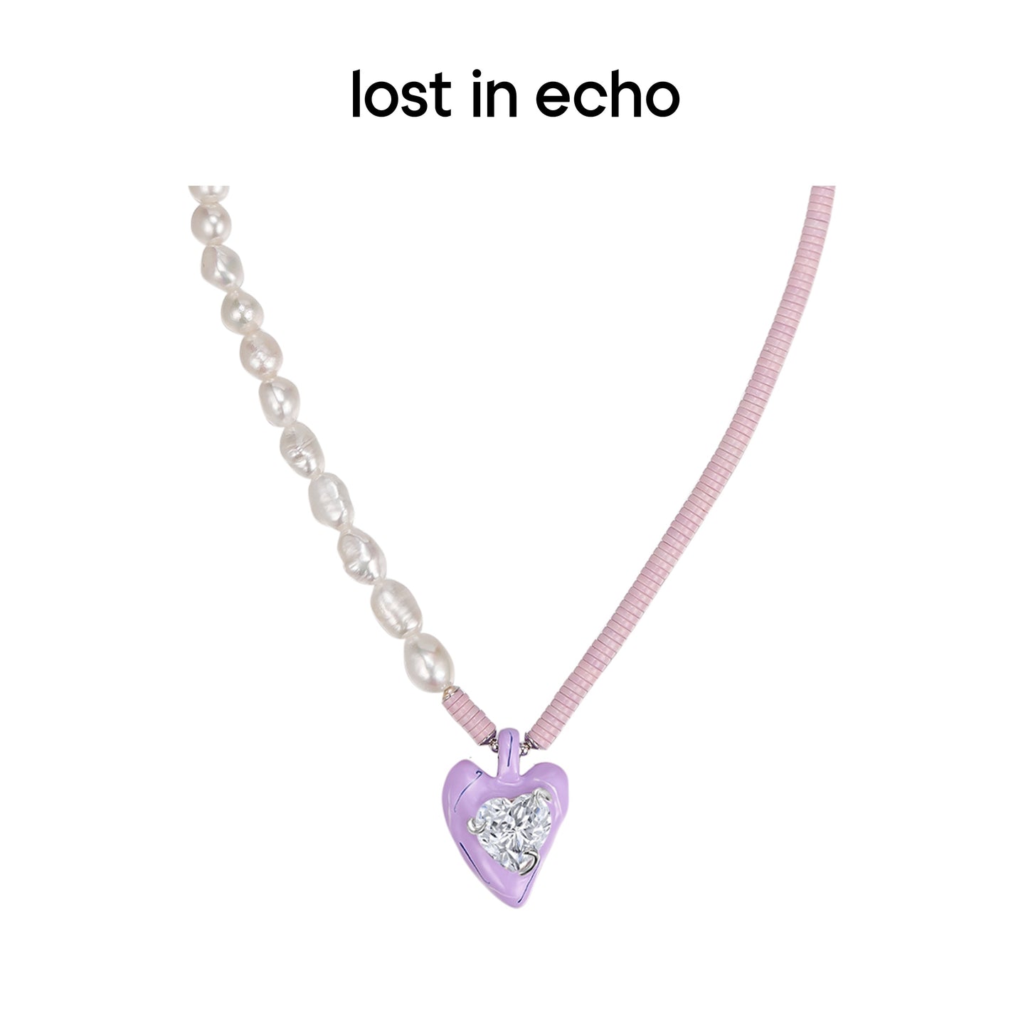 Lost In Echo Pearl Enamel Colored Necklace Purple