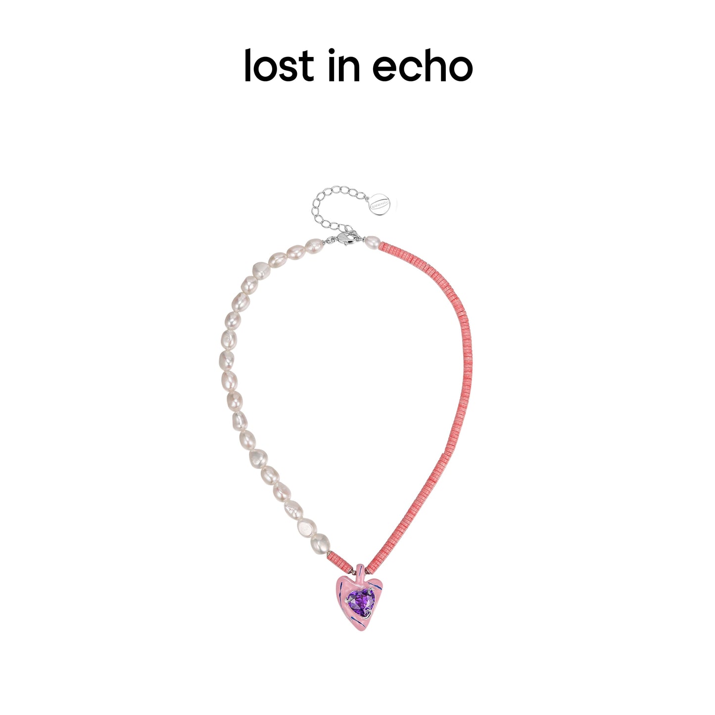 Lost In Echo Pearl Enamel Colored Necklace Pink