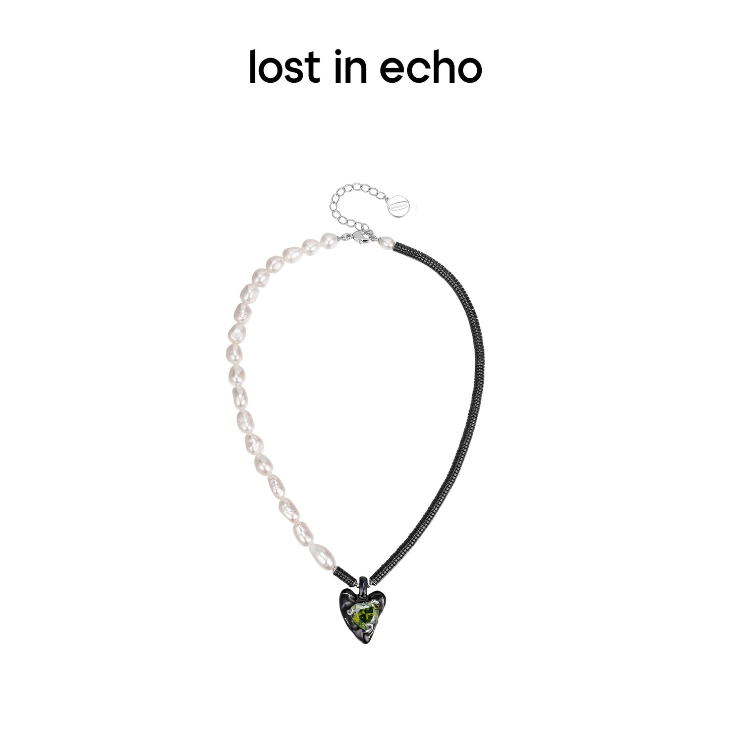 Lost In Echo Pearl Enamel Colored Necklace Black