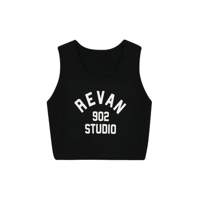 Revan Retro Logo Vest Top Black