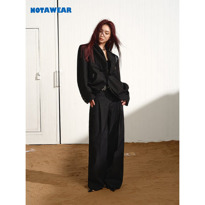 NotAwear Oversize Straight Suit Pants Black