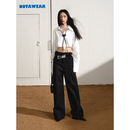 NotAwear Oversize Straight Suit Pants Black