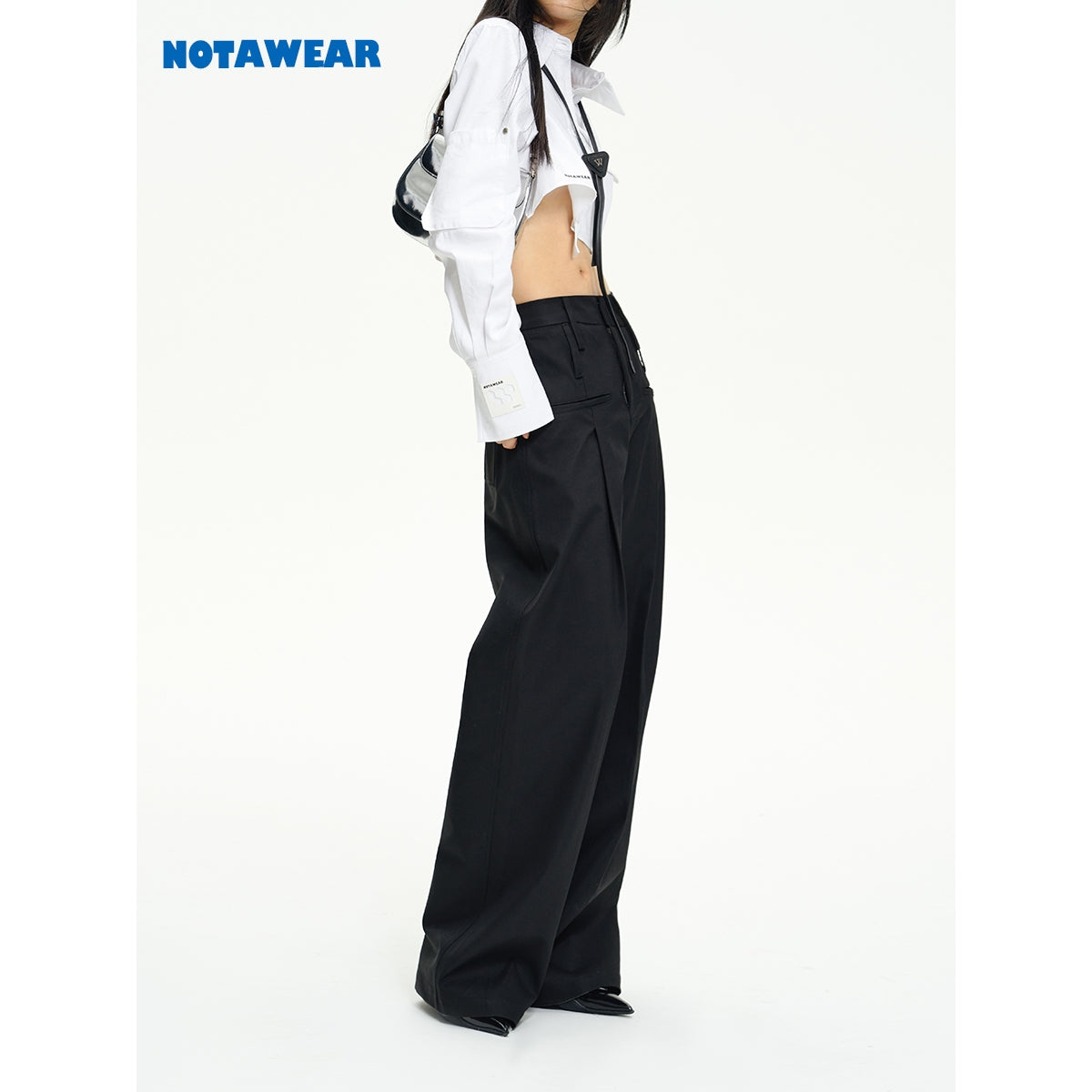 NotAwear Oversize Straight Suit Pants Black