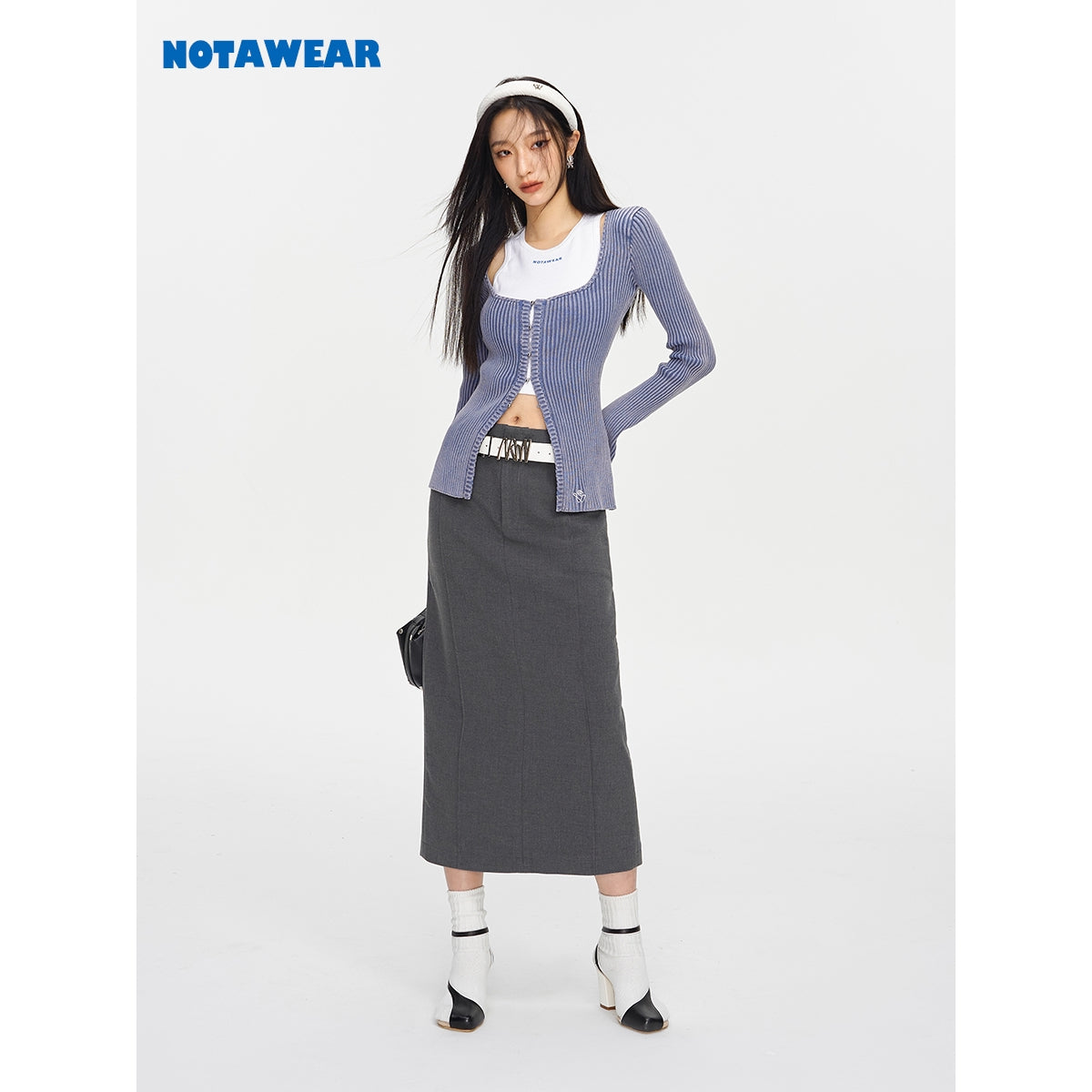 NotAwear Knit Buckle Top Washed Blue