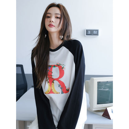 Rocha Roma Fruit Letter Long-Sleeve Tee