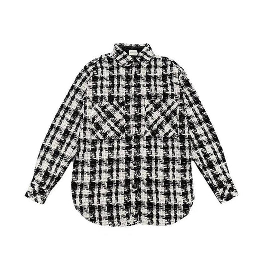 Charlie Luciano Tweed Over Shirt Black/White