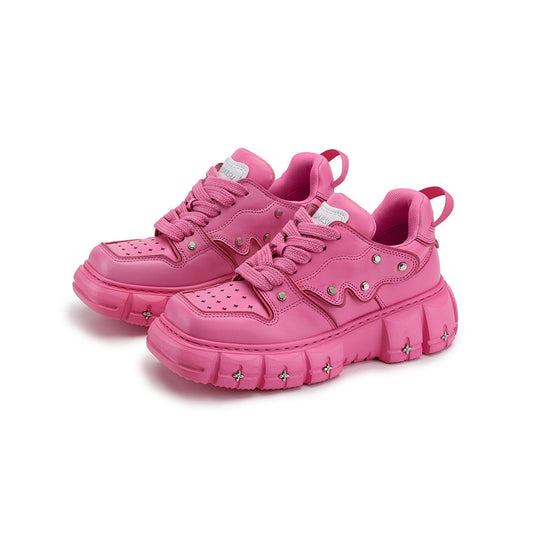 SugarSu Square Toe Stud Sneaker Pink