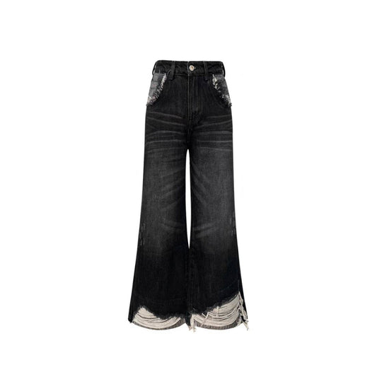 IFIK Grunge Destroy Flare Baggy Jeans