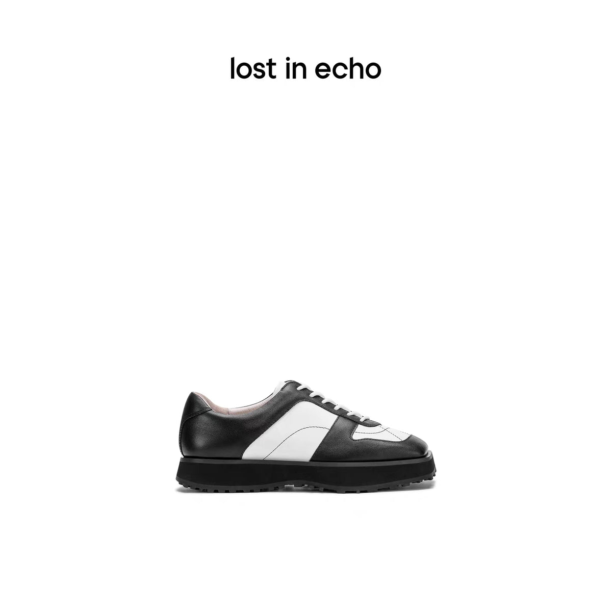 Lost In Echo Color Blocked Leather Brogues Black