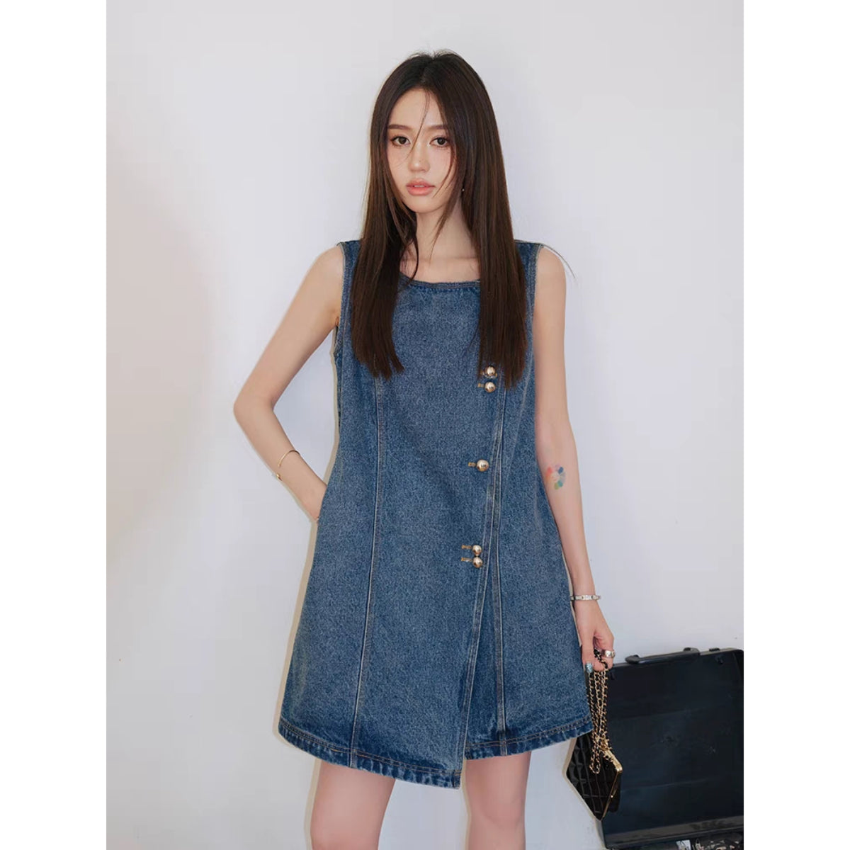 Marc Moore Vintage Buckle Denim Dress