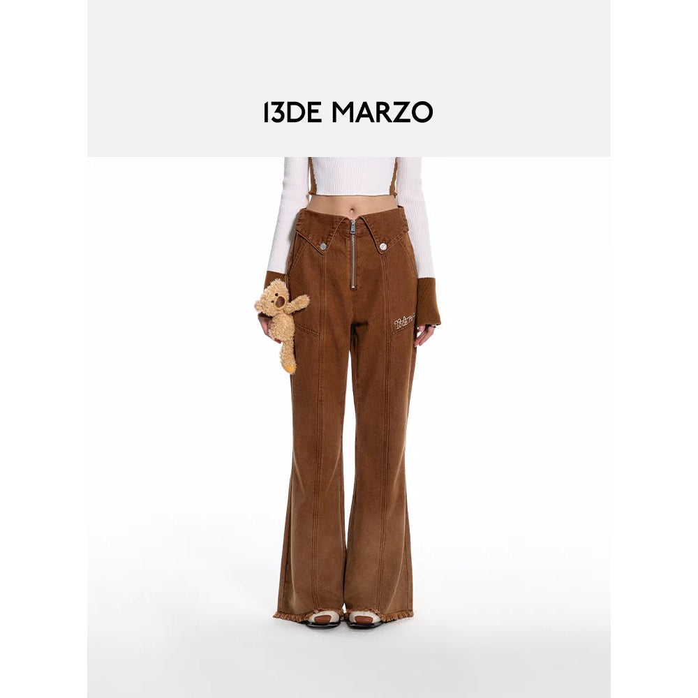 13De Marzo Doozoo Gradient Color Jeans Brown