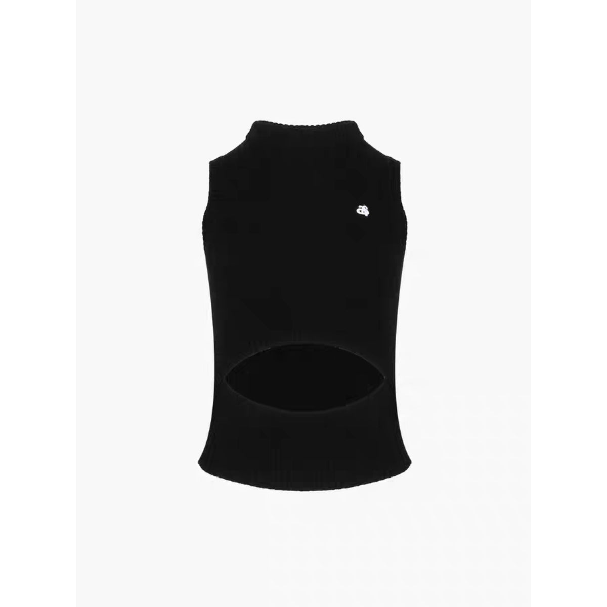 Ann Andelman Hollow Out Knit Vest Top Black