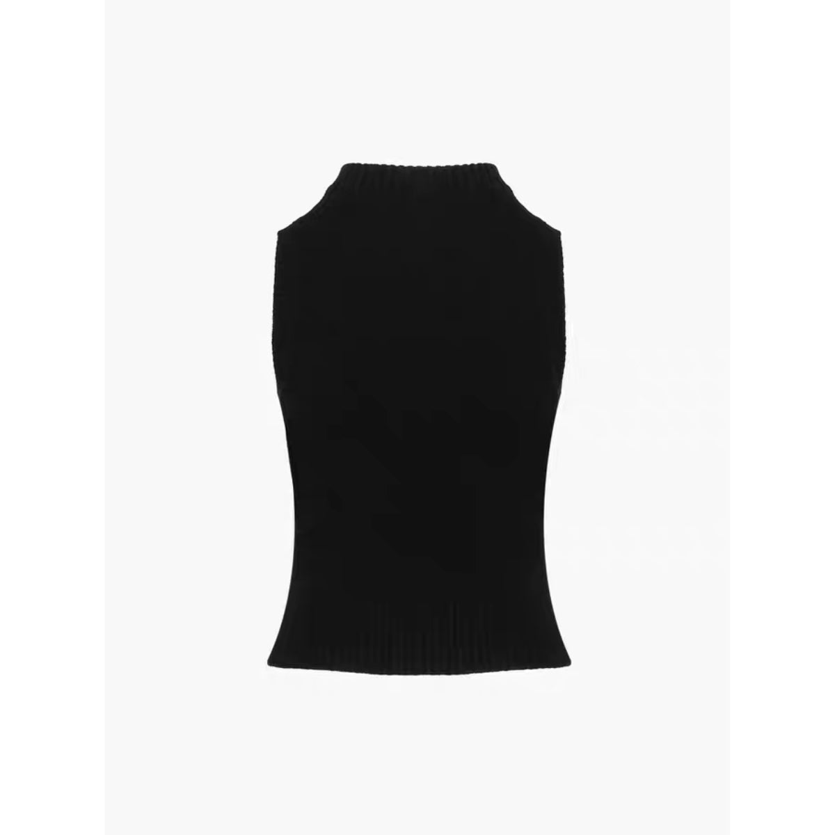 Ann Andelman Hollow Out Knit Vest Top Black