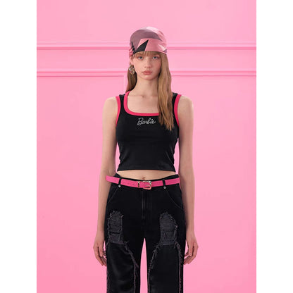 Weird Market X Barbie Hotfix Logo Contrast Vest Black