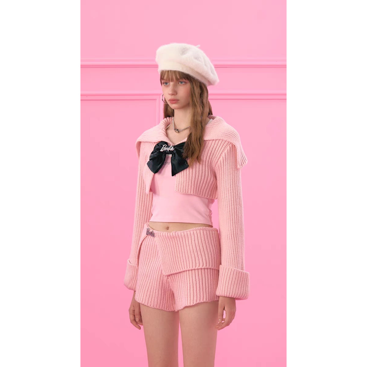 Weird Market X Barbie Logo Knit Shorts Pink