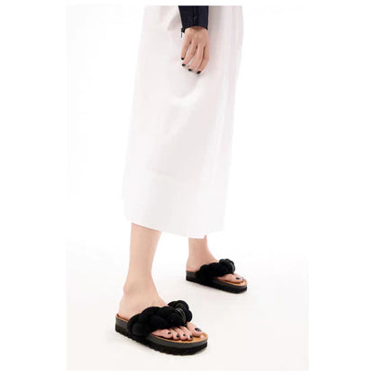 Lost In Echo Twist Heel Flip Flops Black