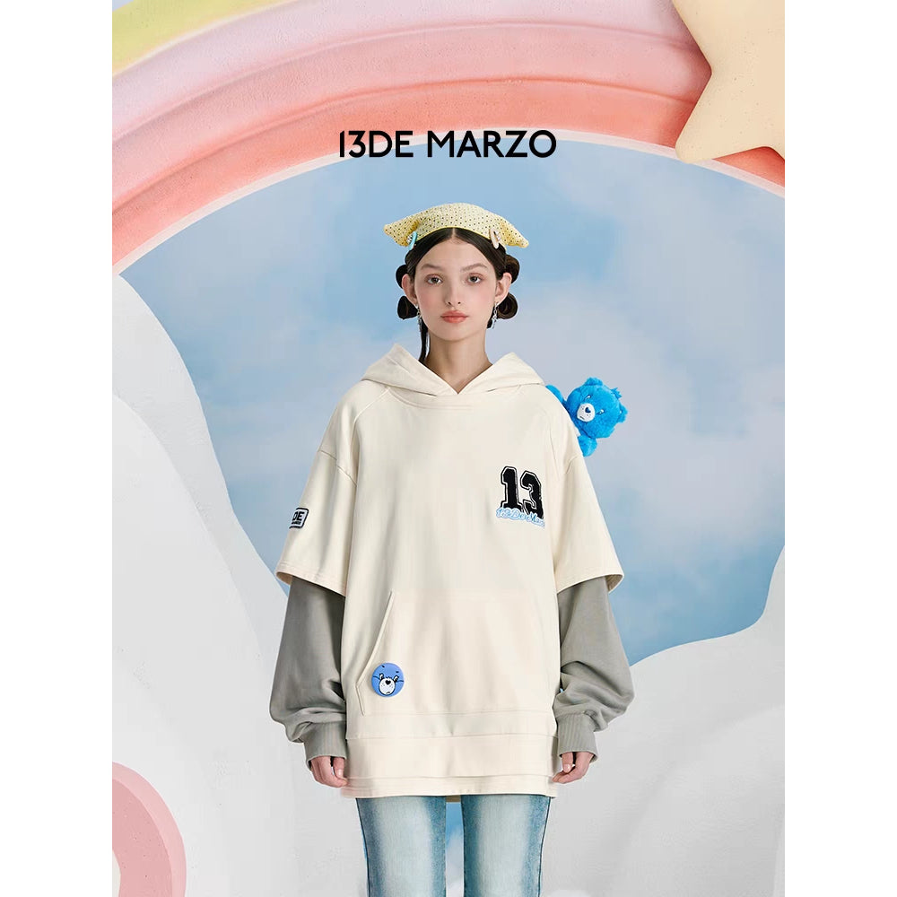 13De Marzo X Care Bears Fake-2-Piece 1982 Hoodie White