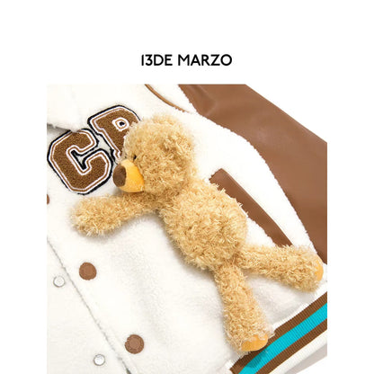 13De Marzo X Care Bears Short Baseball Jacket Brown