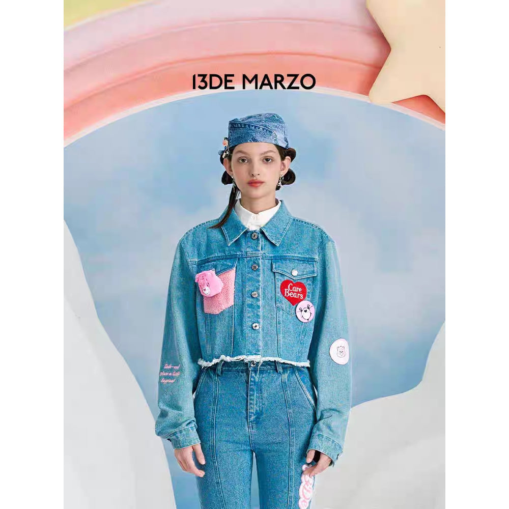 13De Marzo X Care Bears Raw Edge Short Denim Jacket