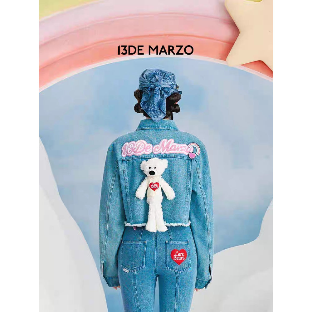 13De Marzo X Care Bears Raw Edge Short Denim Jacket