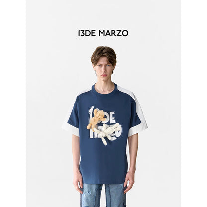 13De Marzo Hook & Loop Logo T-shirt Navy