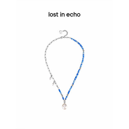 Lost In Echo Asymmetrical Pearl Necklace - Mores Studio