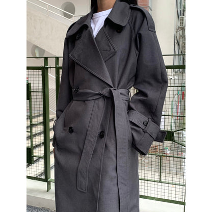 Ann Andelman Trench Long Coat Grey