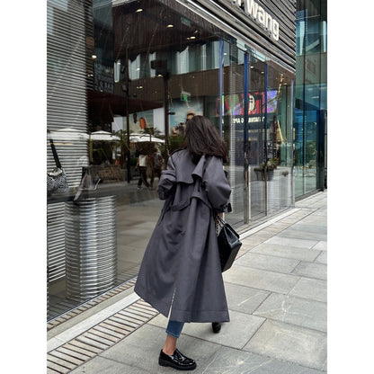 Ann Andelman Trench Long Coat Grey