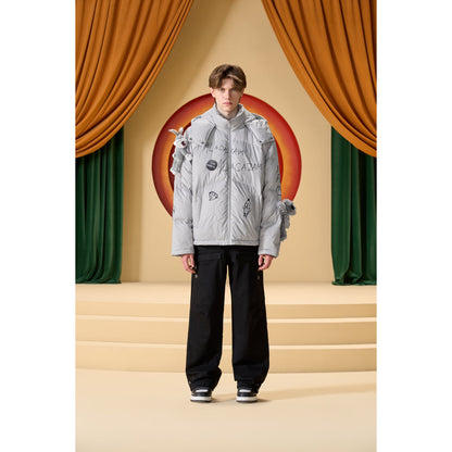 13De Marzo X Looney Tunes Bugs Bunny Sketch Down Jacket Grey