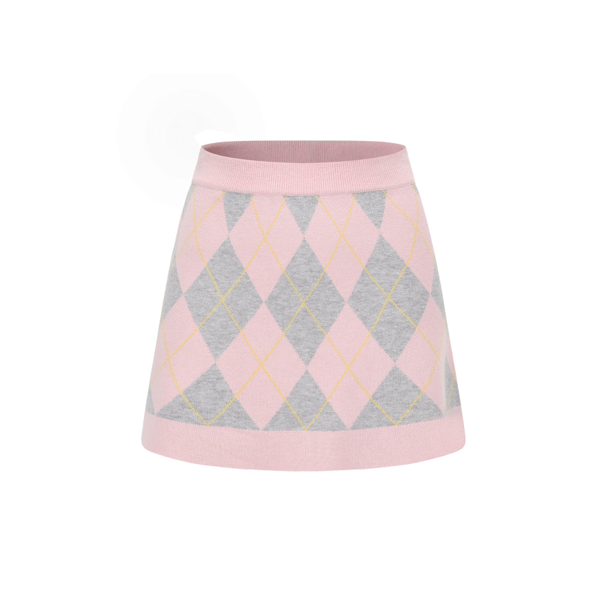 Alexia Sandra Diamond Check Knit Skirt Pink