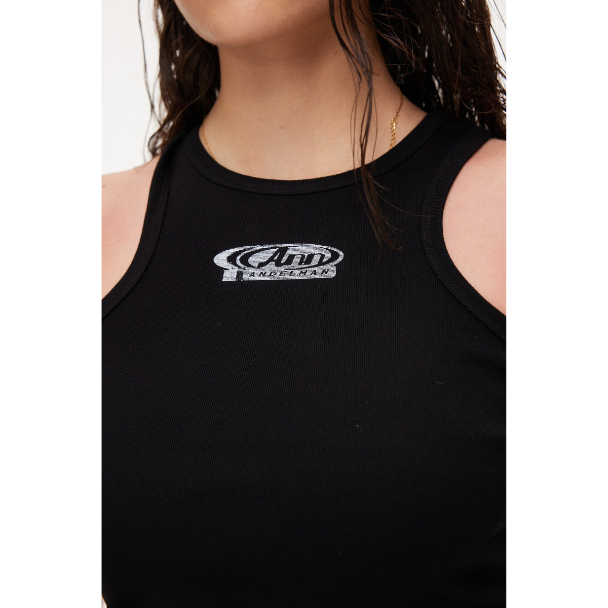 Ann Andelman Logo Printed Tank Vest Black