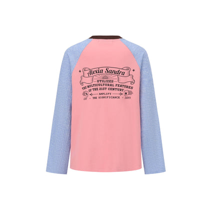 Alexia Sandra Trojan Rabbit Contrast Color Raglan L/S Tee Blue Pink