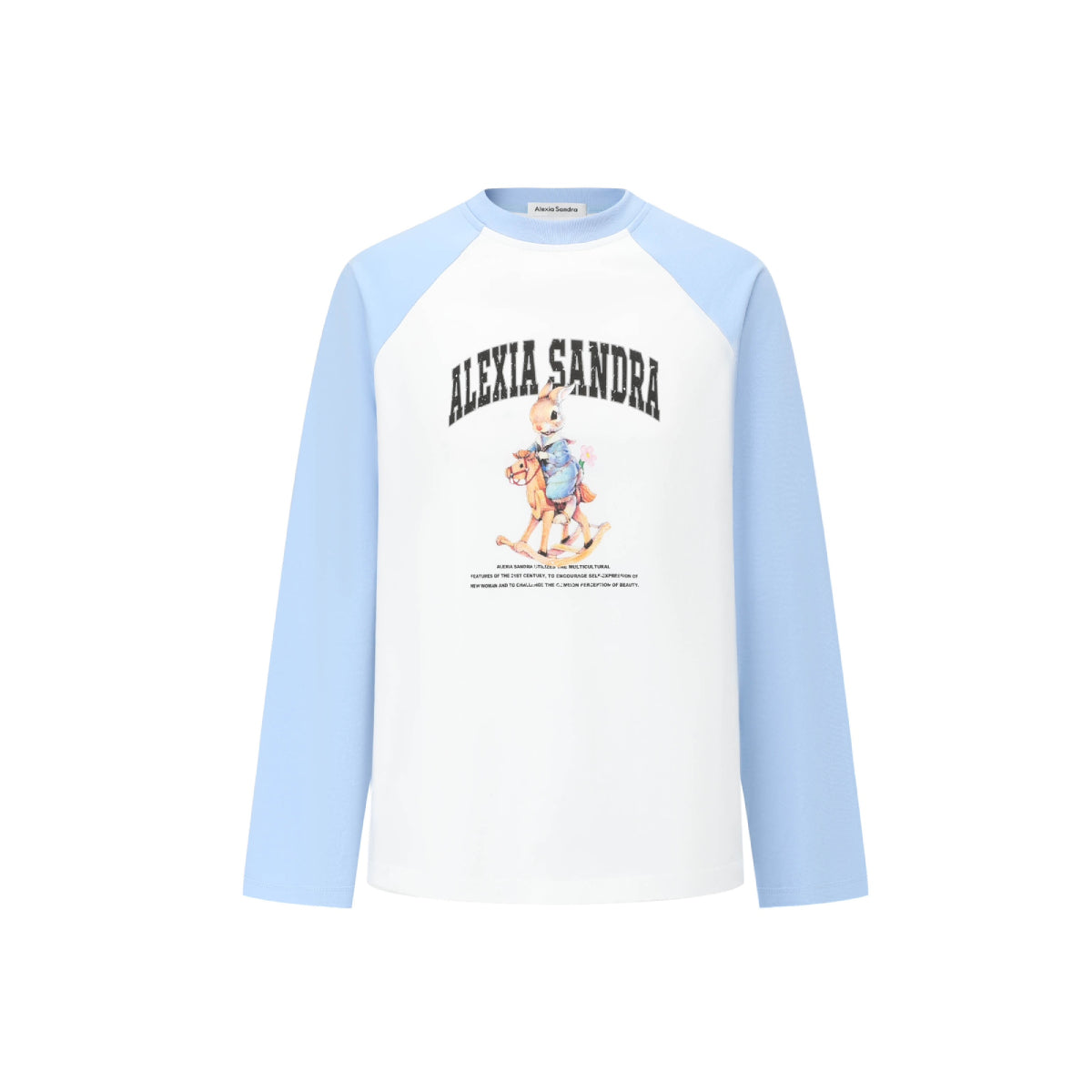 Alexia Sandra Trojan Rabbit Printed Raglan L/S Tee Blue