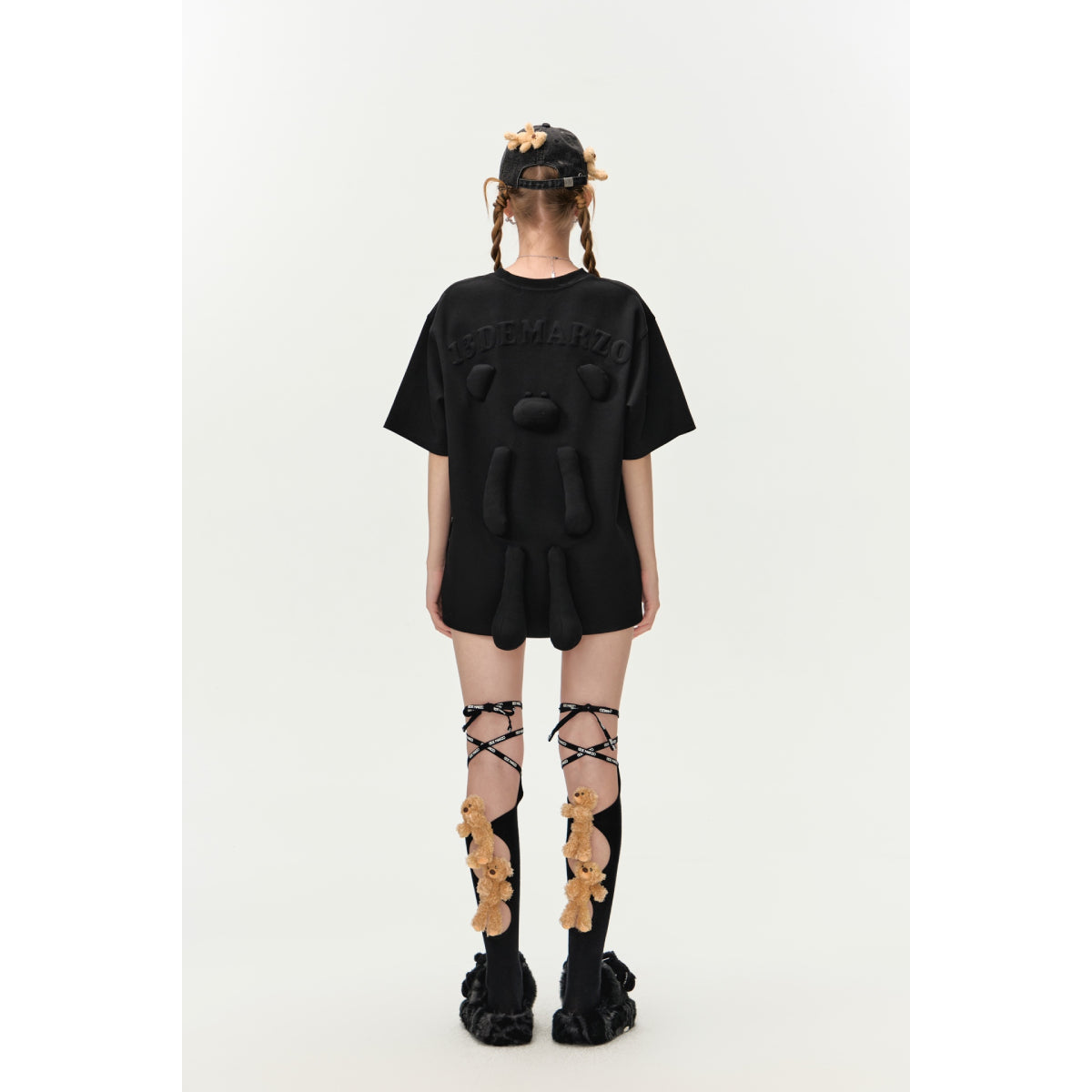 13De Marzo One-Piece Padded Bear T-Shirt Black