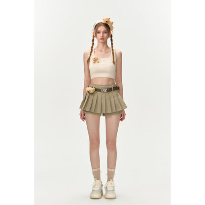 13De Marzo Bear Basic Knit Tank Vest Beige