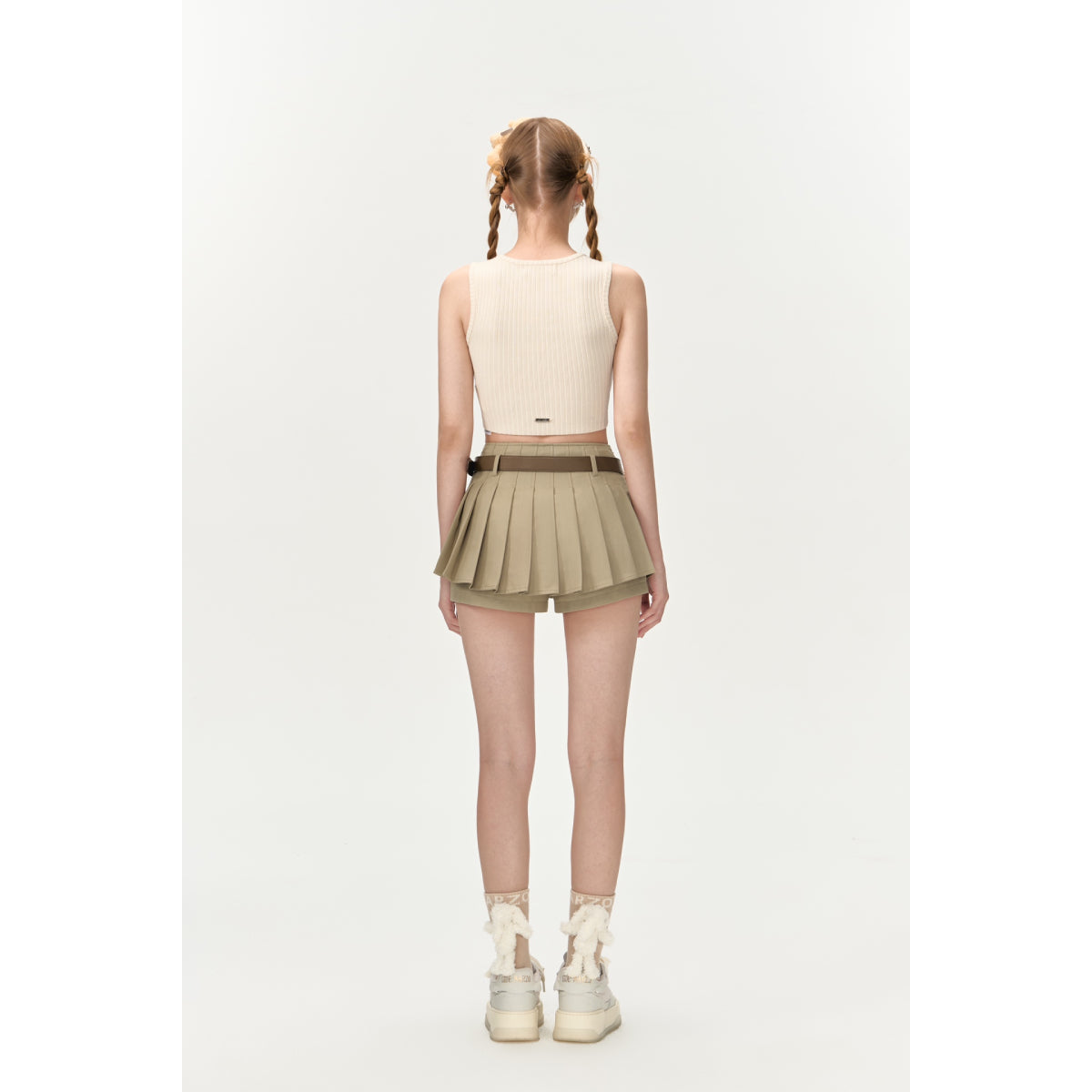 13De Marzo Bear Basic Knit Tank Vest Beige