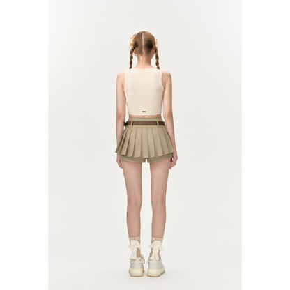 13De Marzo Bear Basic Knit Tank Vest Beige