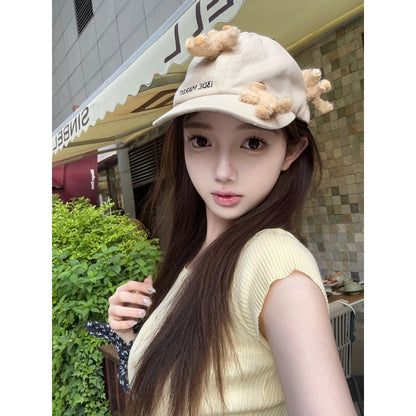 13De Marzo Mini Bears Denim Cap Khaki