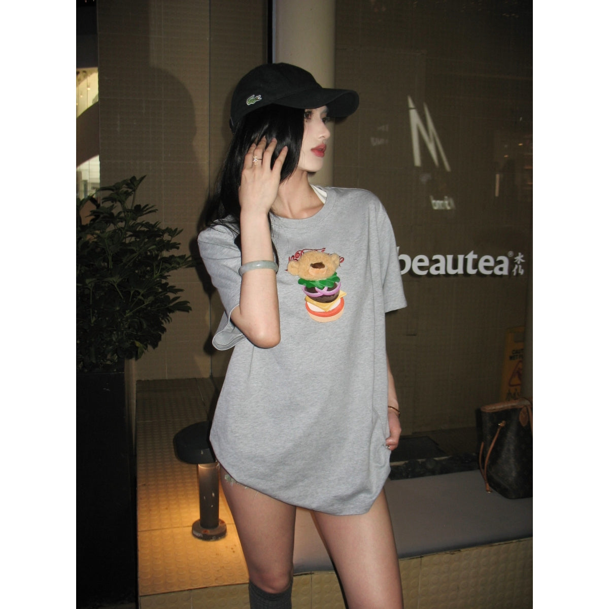 13De Marzo Layered Hamburger T-Shirt Grey