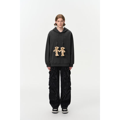 13De Marzo String Magnetic Bear Hoodie Black