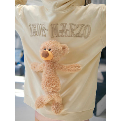 13De Marzo Doozoo Logo Zip Up Hoodie Beige