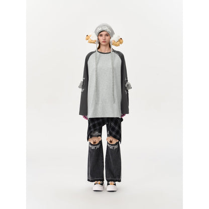 13De Marzo Shoulder Bear L/S Top Gray